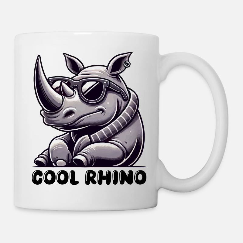 nashorn cool sonnenbrille - Tasse - Weiß