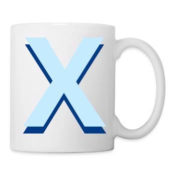 Lettre X bleu pop et moderne - Mug blanc - blanc - Droite