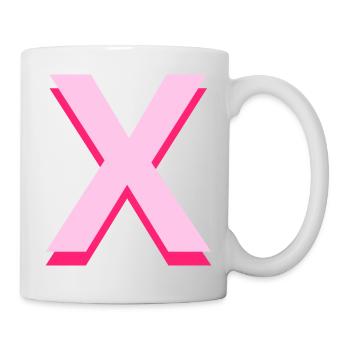 Pop und moderner rosa Buchstabe X - Tasse - Weiß - Rechts