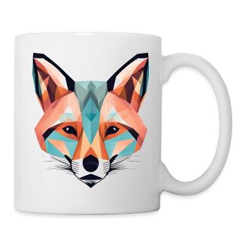 Geometric fox fox gift geometry - Mug - white - Right