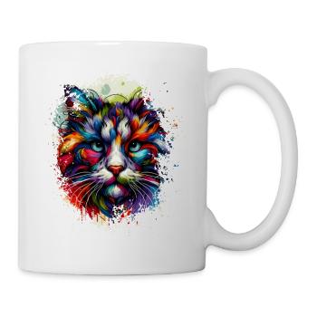 Chats colorés Oeuvre - Mug blanc - blanc - Droite