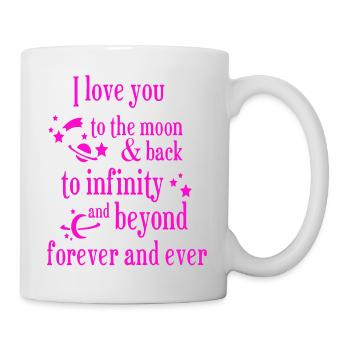 love you to the moon and back amore Flowers Women - Mug - white - Right