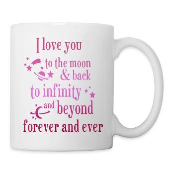 love you to the moon and back amore Flowers Women - Mug - white - Right