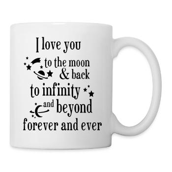 love you to the moon and back amore Flowers Women - Mug - white - Right