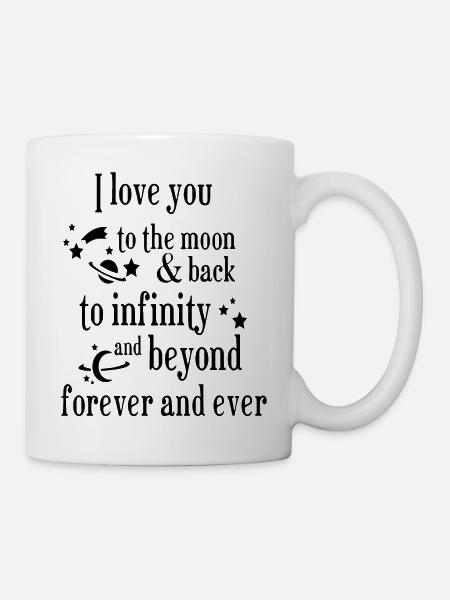 love you to the moon and back amore Blumen Frauen - Tasse - Weiß