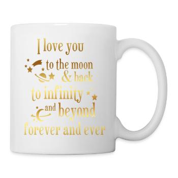 love you to the moon and back amore Flowers Women - Mug - white - Right