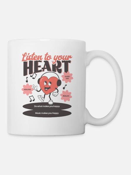 Hör auf dein Herz! <3 - Tasse - Weiß