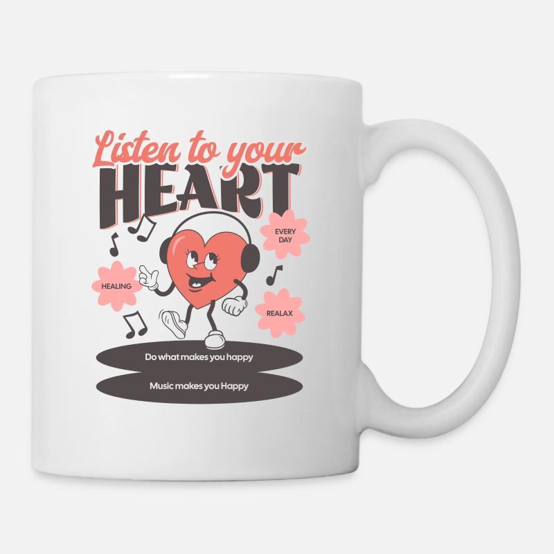 Hör auf dein Herz! <3 - Tasse - Weiß