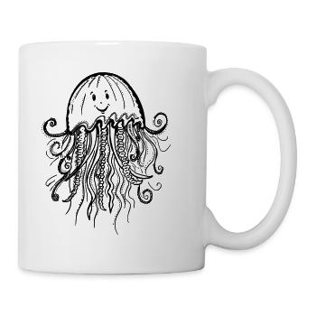 Happy Jellyfish - Tasse - Weiß - Rechts
