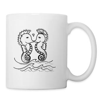 Kissing seahorses - Mug - white - Right