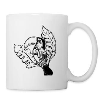 Toucan à feuilles - Mug blanc - blanc - Droite