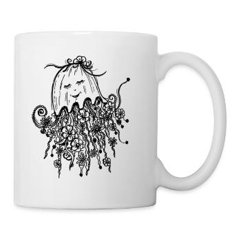 Floral jellyfish - Mug - white - Right