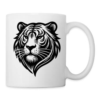 Tigerkopf-Logo - Tasse - Weiß - Rechts