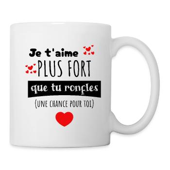 Je t'aime plus fort Cadeau Saint Valentin - Mug blanc - blanc - Droite