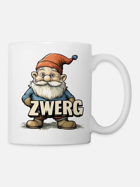 Gartenzwerg - Tasse - Weiß