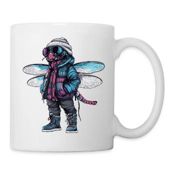 Libellule drôle d’hiver - Mug blanc - blanc - Droite