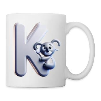 Knuddeliger Koala klettert auf den Buchstaben K - Tasse - Weiß - Rechts