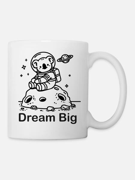 Astronaut Coala sitting on a meteorite - Dream Big - Mug - white