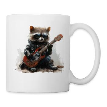 Funny Heavy Metal Raccoon - Mug - white - Right