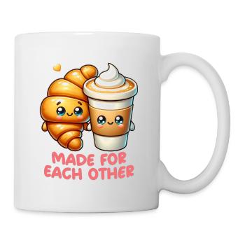 Cappuccino et croissants - Mug blanc - blanc - Droite