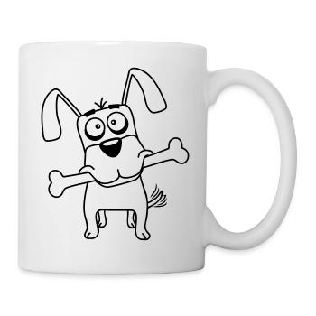 Funny Dog Big Bone Mouth Mouth Hunger Cool - Mug - white - Right