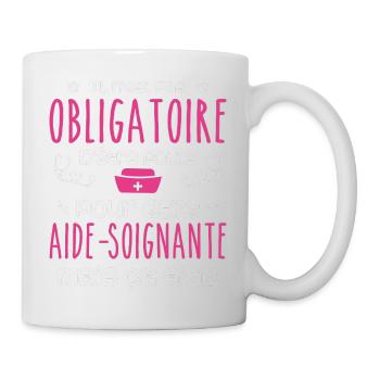 Folle et aide-soignante Humour Aide-soignante - Mug blanc - blanc - Droite