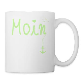 Moin Begrüßung Moin mit Möwe - Tasse - Weiß - Rechts