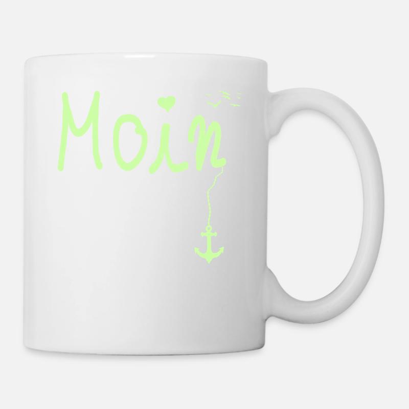 Moin Begrüßung Moin mit Möwe - Tasse - Weiß