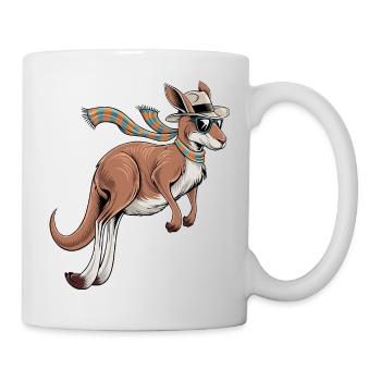 Kangourou élégant - Mug blanc - blanc - Droite