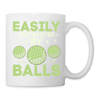 Facilement distrait par les balles Golfer Golf - Mug blanc - blanc - Droite