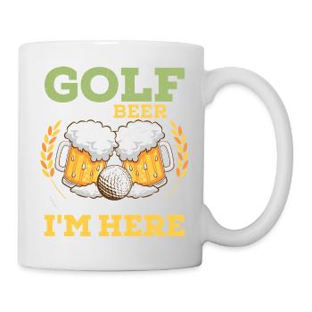 Golf et bière, c’est pourquoi je suis ici Golfeur Hobby - Mug blanc - blanc - Droite