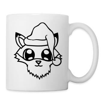 Fuchs Rotfuchs Weihnachtsmann Weihnachten Geschenk - Tasse - Weiß - Rechts