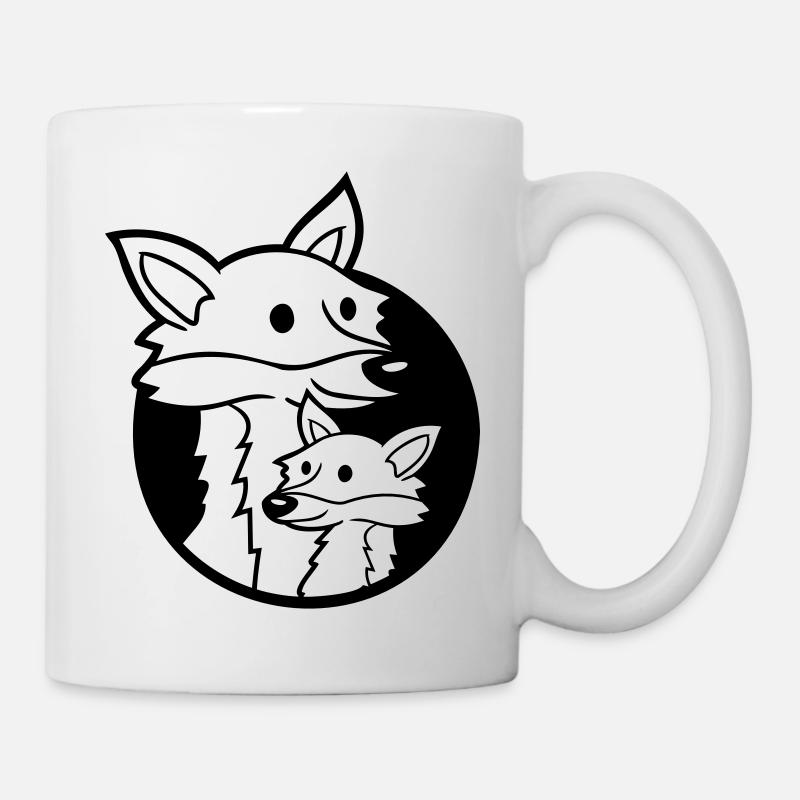 Fuchs Loch Familie Mama Kind Vater Mutter Papa Süß - Tasse - Weiß