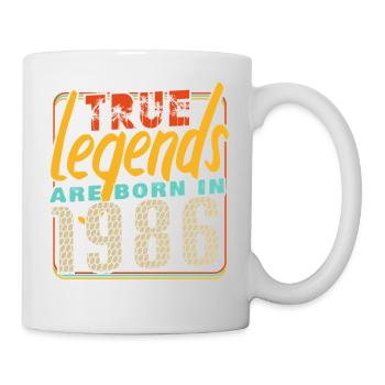 Wahre Legenden werden 1986 geboren Vintage Geburtstag - Tasse - Weiß - Rechts