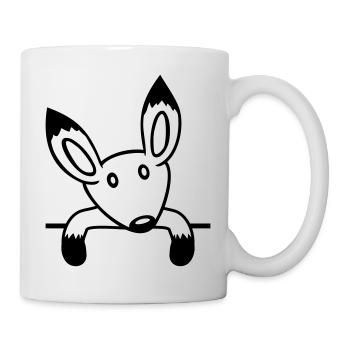 Fuchs Rotfuchs Hinter Zaun Mauer Wand Guckt Süß - Tasse - Weiß - Rechts