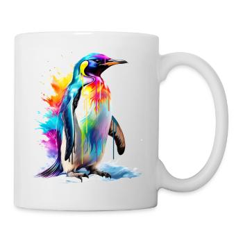Bemalter Kaiserpinguin - Tasse - Weiß - Rechts
