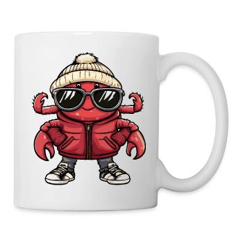 Krebs Krabbe Cool Comic - Tasse - Weiß - Rechts