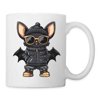 Fledermaus Cool Comic - Tasse - Weiß - Rechts
