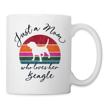 Juste une maman qui aime son Beagle - coucher de soleil rétro - Mug blanc - blanc - Droite