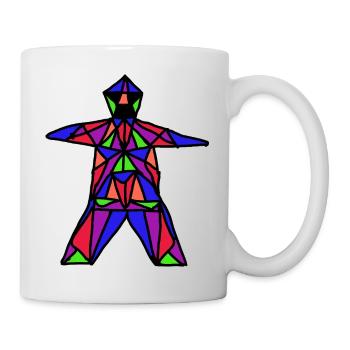 Mann aus Buntglas - Tasse - Weiß - Rechts