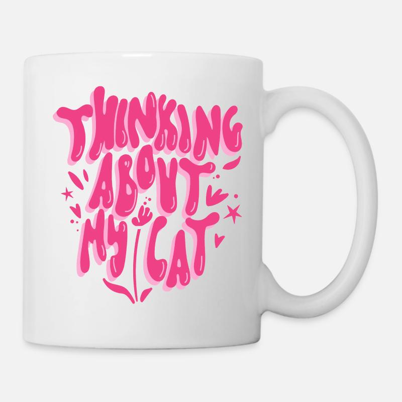 Penser à mon chat – L’amour des chats - Mug blanc - blanc