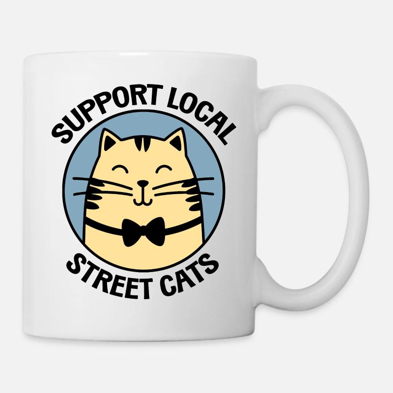 Classy Bowtie Cat – Stilvolle Cartoon-Katze - Tasse - Weiß