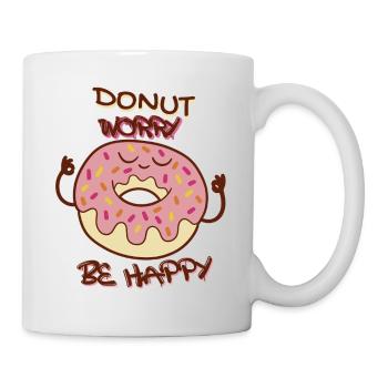 Donut Worry Soyez heureux avec Cool Happy Donut - Mug blanc - blanc - Droite