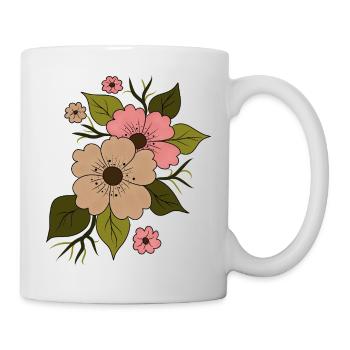 Fleur florale - Mug blanc - blanc - Droite