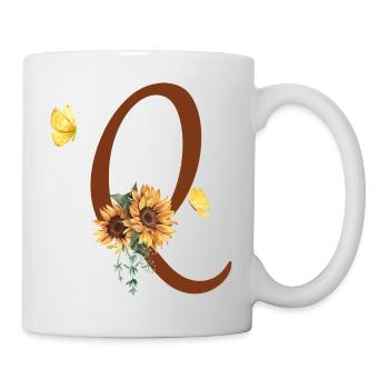 Letter q sunflower butterfly - Mug - white - Right