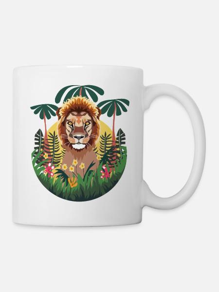 Löwen-Dschungel - Tasse - Weiß