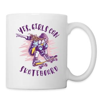 , les filles peuvent patiner - Skating Girls - Mug blanc - blanc - Droite