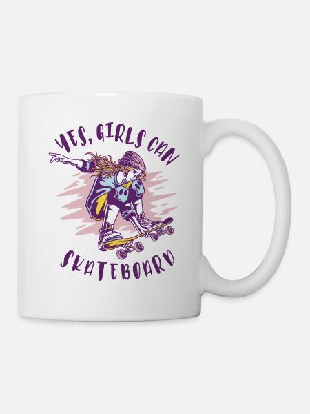 Ja, Mädchen können skaten - Skating Mädchen - Tasse - Weiß