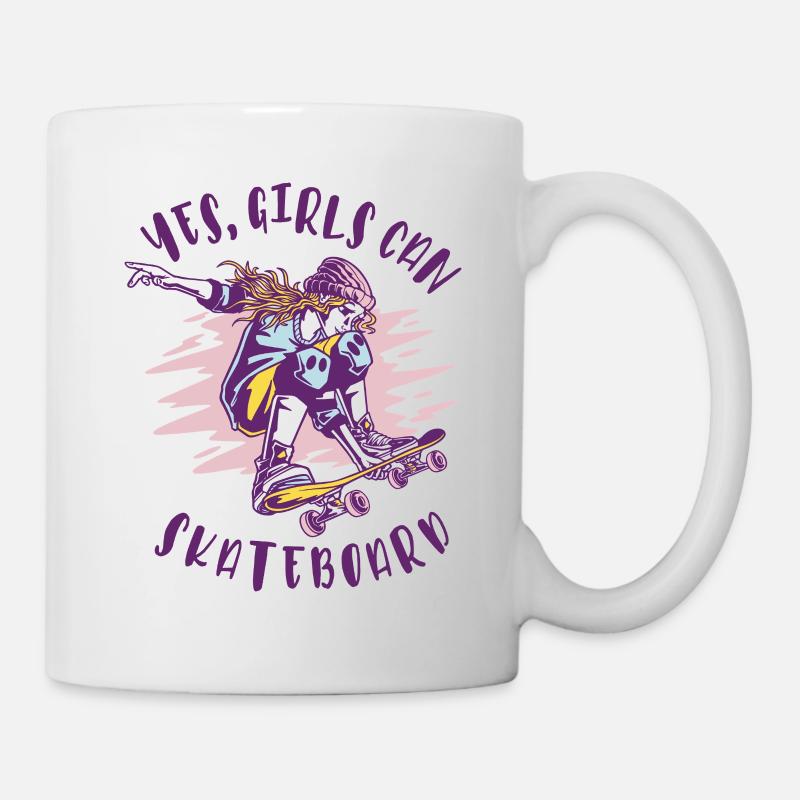 Ja, Mädchen können skaten - Skating Mädchen - Tasse - Weiß