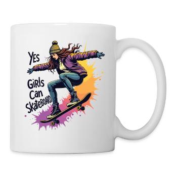 , les filles peuvent patiner - Skating Girls - Mug blanc - blanc - Droite